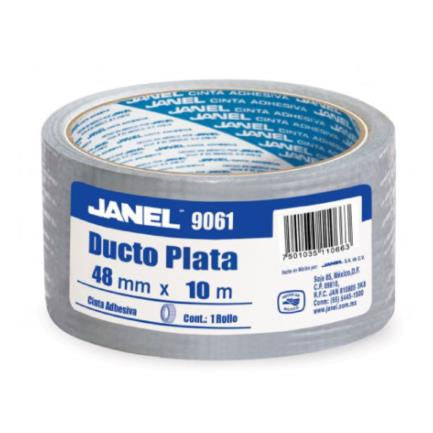Cinta Adhesiva Janel Ducto 9061 Plata 48mmx10m 1 Pza