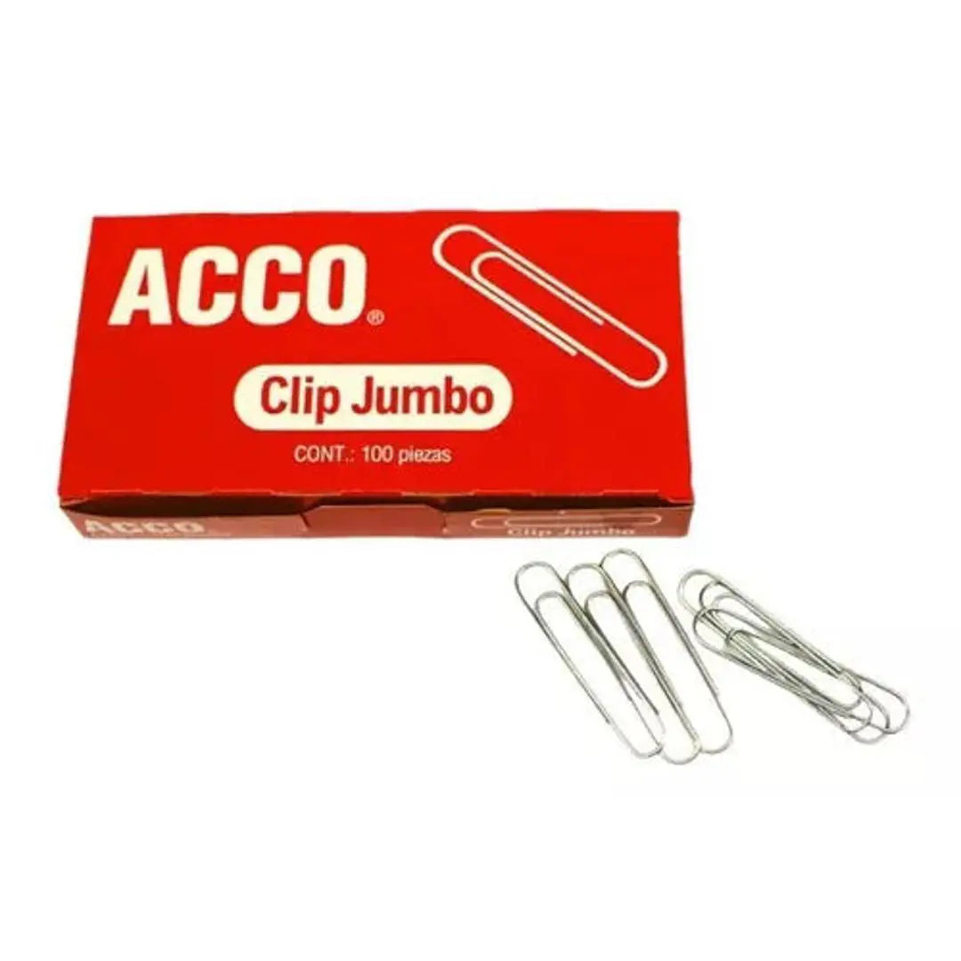 Clip Jumbo Acco 50 Mm Sujeta 35 Hojas Caja Con 100 Piezas