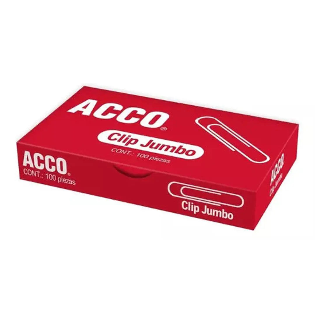 Clip Jumbo Acco 50 Mm Sujeta 35 Hojas Caja Con 100 Piezas