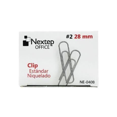 Clip Estándar Nextep Niquelado #2 28mm C/10 100 Clips c/u
