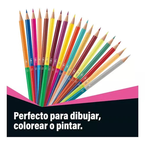 Lápices De Colores Bic Hexagonal 24 Doble Punta 48 Colores