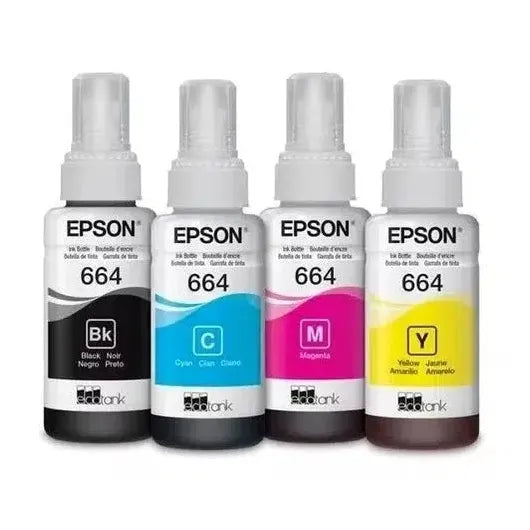 Kit 4 Tintas para Impresora Epson T664 70 Ml L110 L120 L200 L210 L300 L350