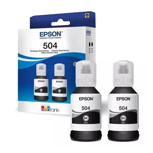 Kit 2 Tintas para Impresora Epson T504 Ecotank Tinta Continua L4150 L4160