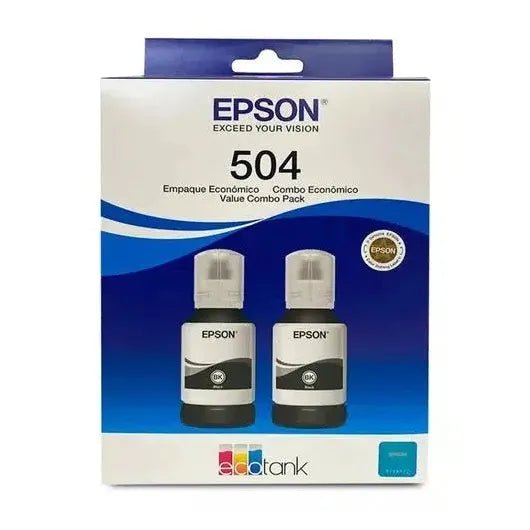 Kit 2 Tintas para Impresora Epson T504 Ecotank Tinta Continua L4150 L4160