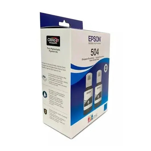 Kit 2 Tintas para Impresora Epson T504 Ecotank Tinta Continua L4150 L4160