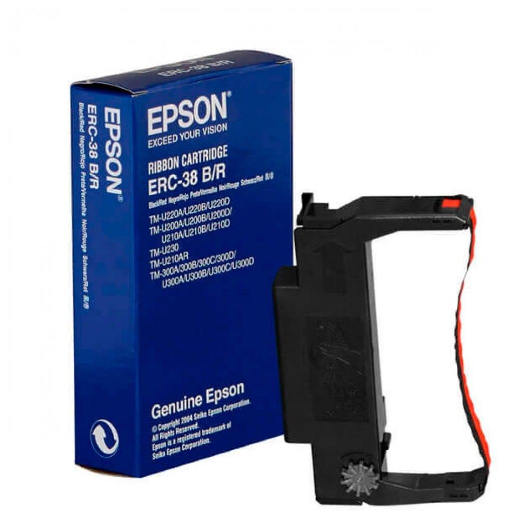 Cinta Epson erc 38br negro sobre rojo