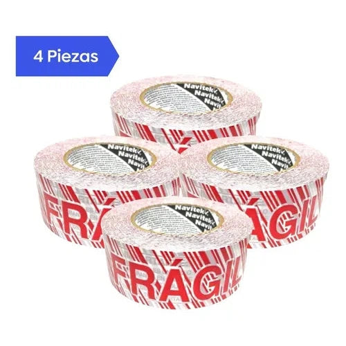Cinta Adhesiva Empaque Frágil Navitek 48 Mm X 150 Mts 4 Pzs