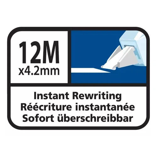 Cinta Correctora Bic Blanca 12 M X 4.2 Mm 6 Piezas