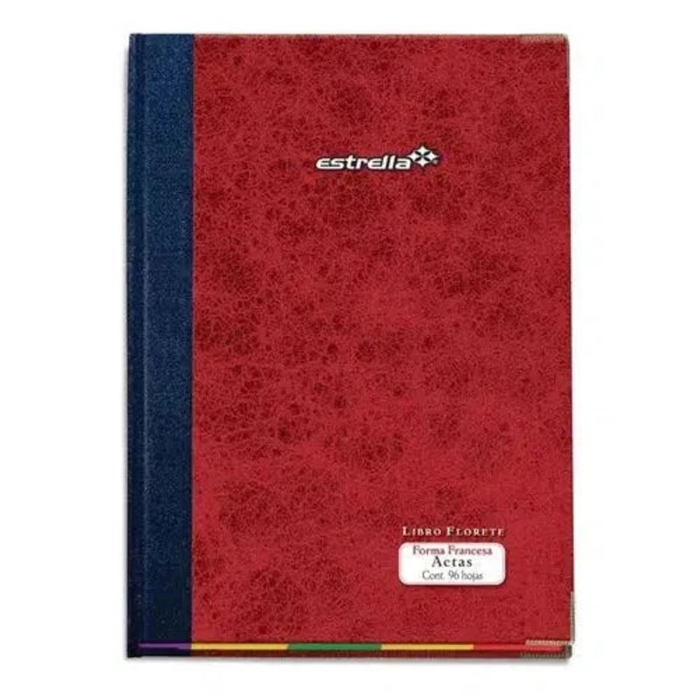 Libro Florete para Actas Forma Francesa Estrella 96 Hojas.