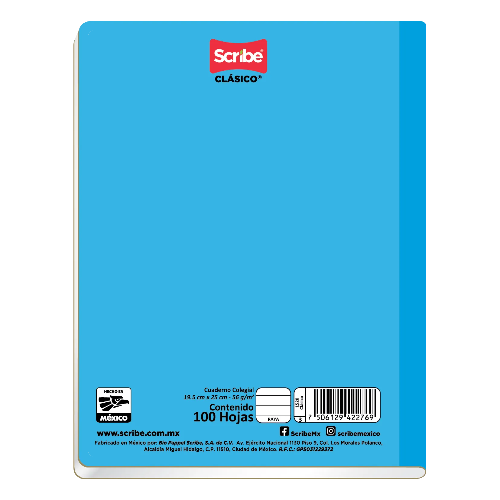 Cuaderno Profesional Cosido Scribe Clasico Doble Raya 100 Hojas