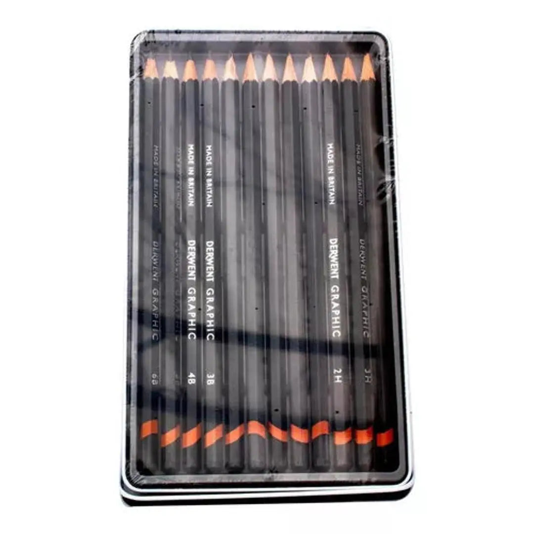 Lápices De Grafito Medios Derwent Graphic 6b - 4h 12 Piezas