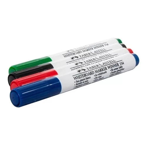 Marcador Para Pizarrón Faber Castell Winner 154 Con 4 Piezas