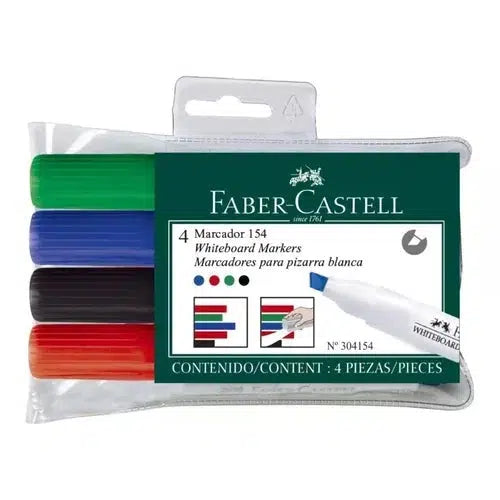 Marcador Para Pizarrón Faber Castell Winner 154 Con 4 Piezas