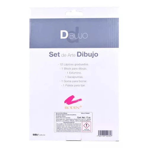Set De Arte Dibujo Rodart Block Para Dibujo Con 17 Piezas