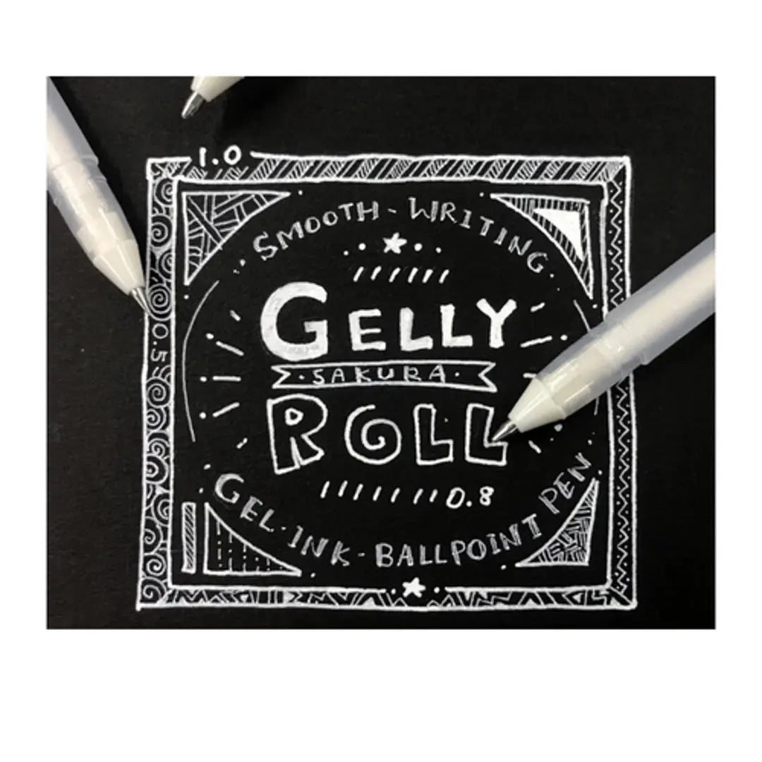 Kit De 3 Pluma de Gel Gelly Roll Sakura Blancas Diferentes Puntas