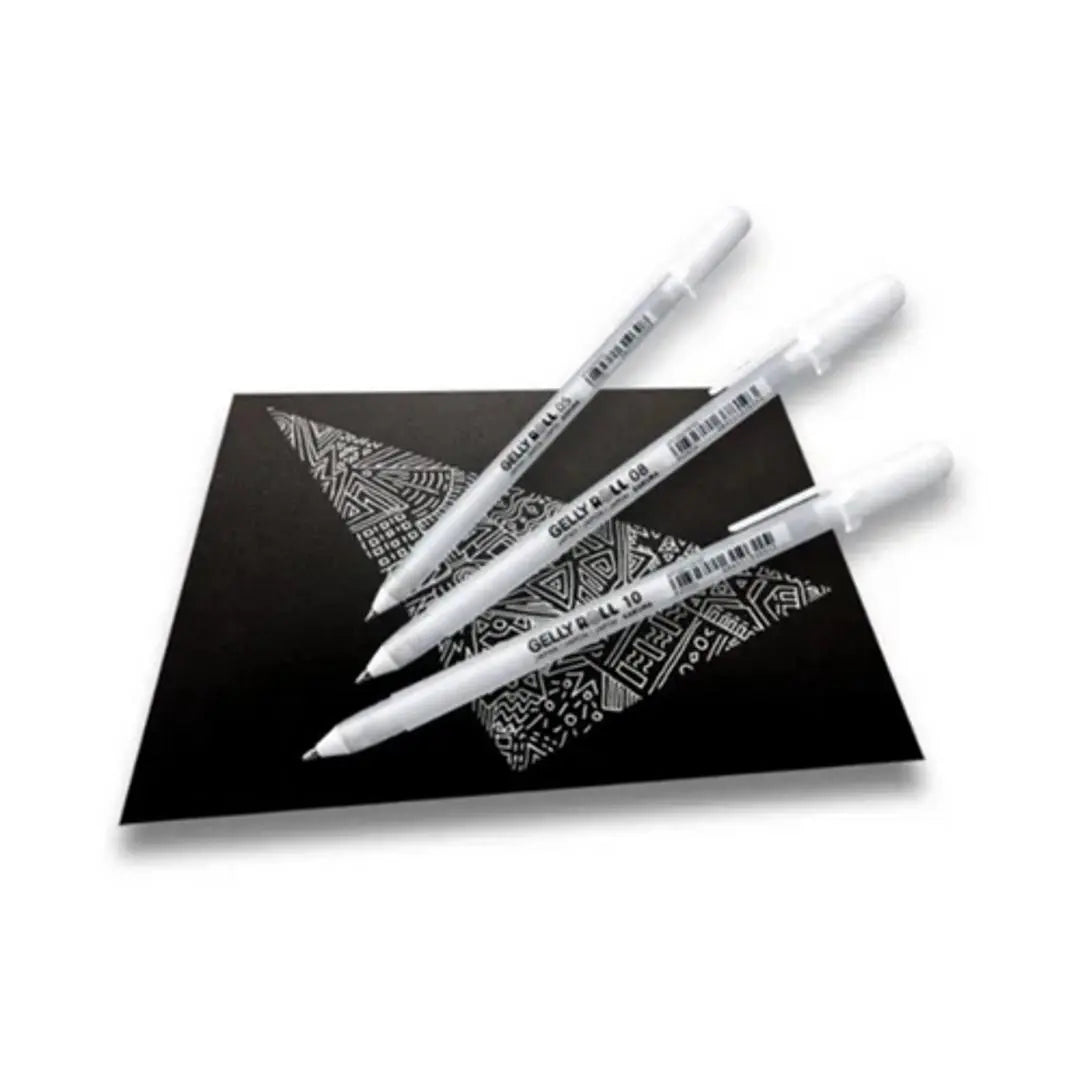 Kit De 3 Pluma de Gel Gelly Roll Sakura Blancas Diferentes Puntas