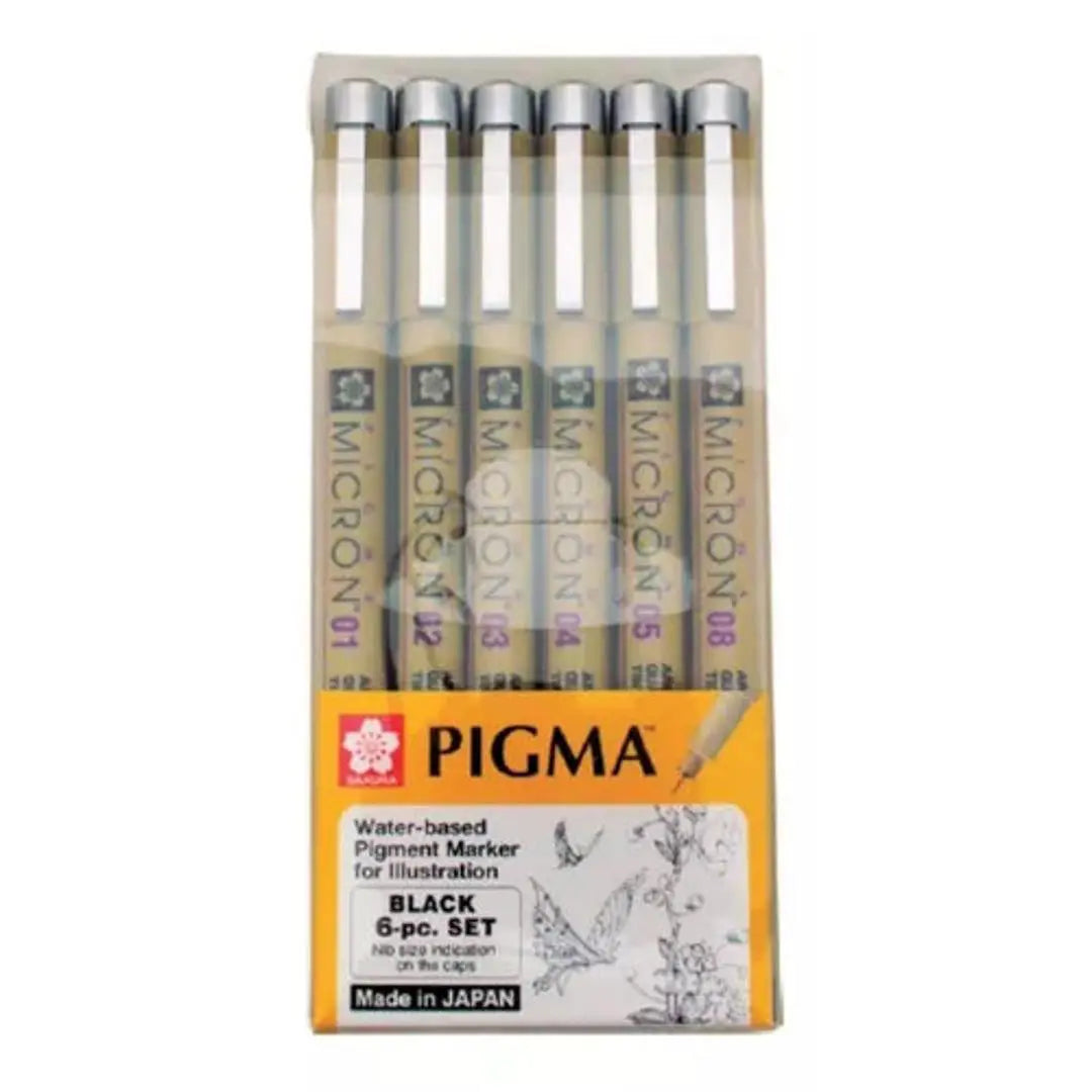 Kit Estilógrafo Pigma Micron Tinta Puntas Diferentes 6 Pzs
