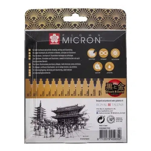 Kit Estilógrafo Sakura Pigma Micron Edición Limitada 12 Pzs