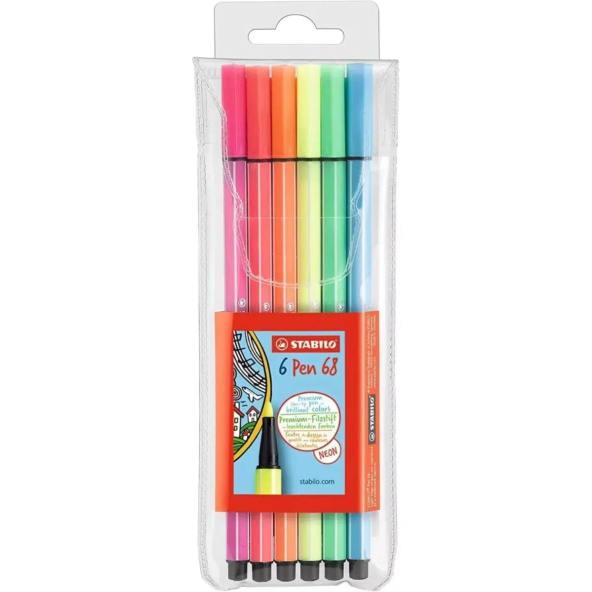 Rotulador Stabilo Pen 68 Neón 1 Mm Estuche Con 6 Colores