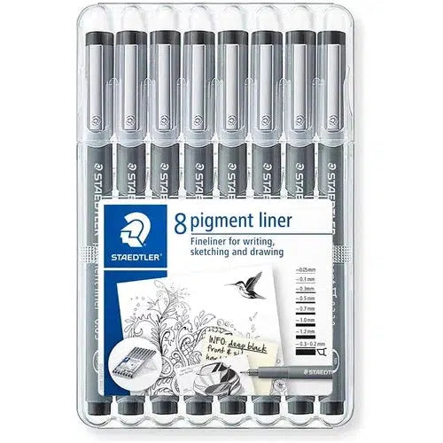 Estilógrafo Staedtler Kit Tinta Negra Puntas Diferentes