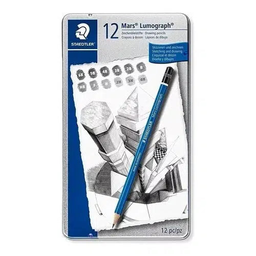 Lápices Para Diseño Mars Lumograph Staedtler Estuche 12 Pzs