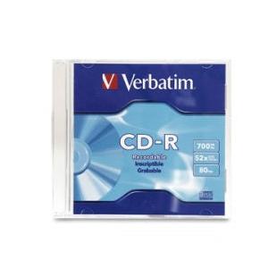 Verbatim Disco Virgen para CD, CD-R, 52x, 1 Disco (94776)