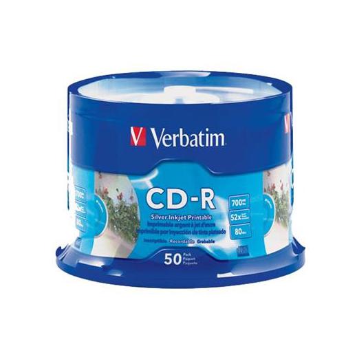 Verbatim Discos Vírgenes para CD, CD-R, 52x, 50 Discos (95005)