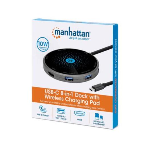 Manhattan Docking Station USB C, 1x USB 3.0, 1x HDMI, Negro