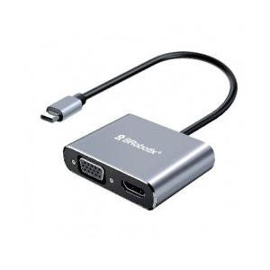 BRobotix Docking Station 4 en 1 USB C, 1x USB 3.0, 1x HDMI, 1x USB 3.0, 1x VGA, 1x USB C, Plata