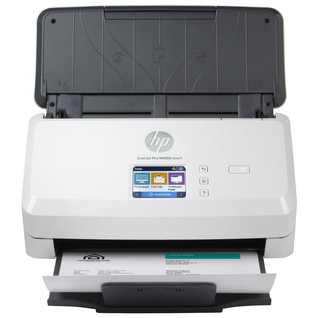 Escáner HP Scanjet Pro N4000 Snw1, 600 X 600 Dpi, Escáner Color, Escanadeo Dúplex, Usb, Negro/Blanco 6Fw08A