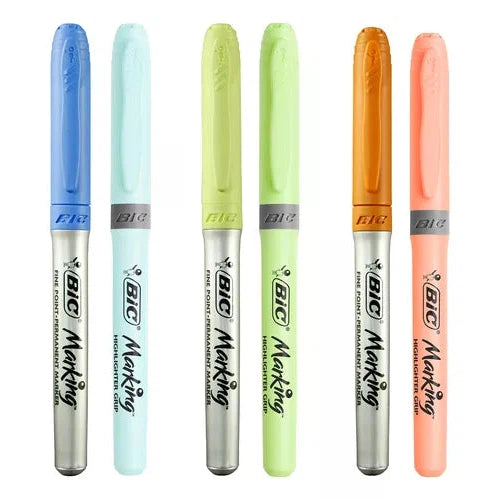 Plumón Bic Permanente Pastel Y Resaltadores Pastel 12 Piezas