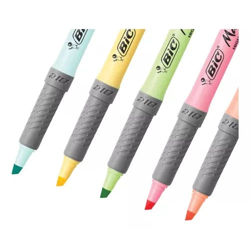 Plumón Bic Permanente Pastel Y Resaltadores Pastel 12 Piezas