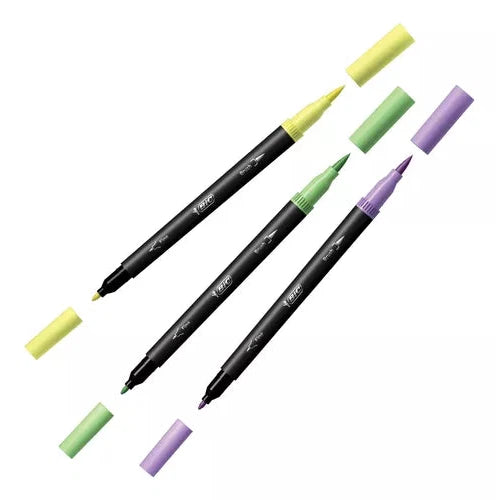 Plumón Bic Intensity Doble Punta Punto Fino Y Pincel 5 Pzas