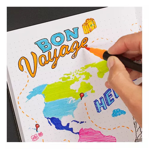 Plumón Bic Intensity Doble Punta Punto Fino Y Pincel 5 Pzas