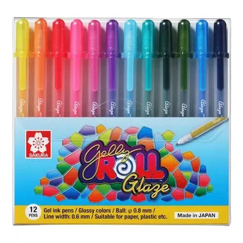Kit De Plumas De Gel Sakura Gelly Roll Glaze Efecto 3d 12 Pz