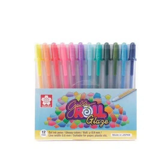 Kit De Plumas De Gel Sakura Gelly Roll Glaze Efecto 3d 12 Pz