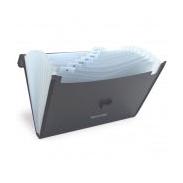 Esselte Archivo Expandible de Plástico F136, Cierre con Broche, 13 Divisiones, Negro