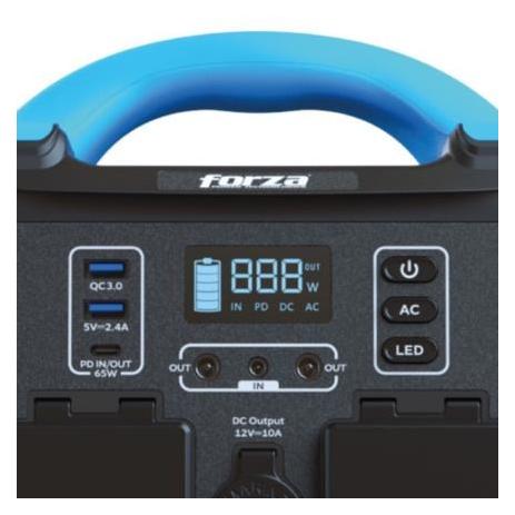Generador Eléctrico Portátil Forza FPP-T300 300W Tomas 2AC/6DC 2 Ventiladores Pantalla LCD Panel de Control Integrado
