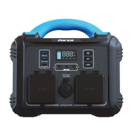 Generador Eléctrico Portátil Forza FPP-T300 300W Tomas 2AC/6DC 2 Ventiladores Pantalla LCD Panel de Control Integrado
