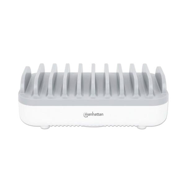 Manhattan Estación de Carga 180856, 7x USB A, 3x USB C, Blanco/Gris
