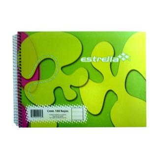 Estrella Cuaderno Forma Italiana de Raya, 100 Hojas, Verde