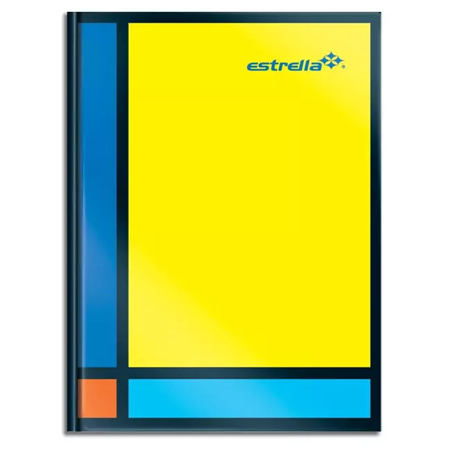 Estrella Cuaderno Pasta Dura Forma Francesa de Cuadro Grande 7mm, 96 Hojas
