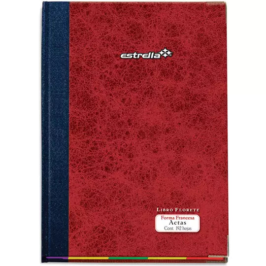 Estrella Libro Florete Actas Forma Francesa, 192 Hojas