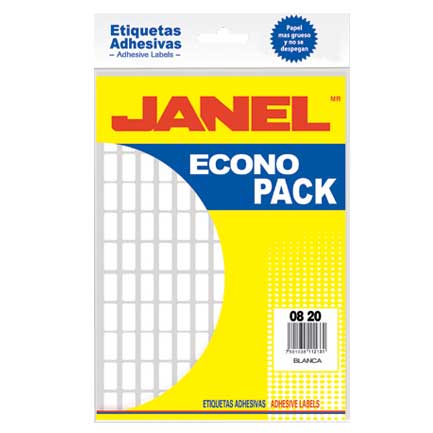 Etiqueta de 8X20 JANEL Escolar Blanca ECONOPACK