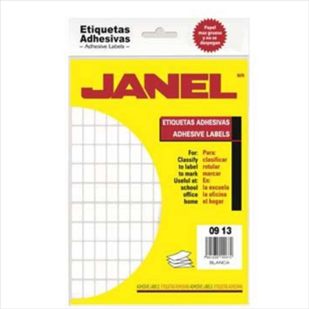 Etiquetas Adhesivas Janel (9x13) Papel Glasin Blanco 3600 Etiqueta(s)