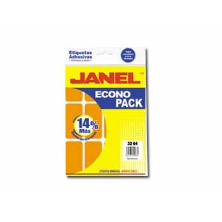 Etiquetas Adhesivas Janel Econopack (32x64mm) Acrílico Base Agua Rectangular Papel Flourecente Naranja 96 Etiqueta(s)