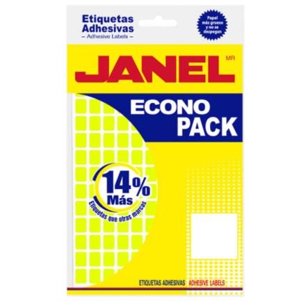 Etiquetas Adhesivas Janel Econopack No 4 (8x20mm) Acrílico Base Agua Cuadrado Papel Flourecente Amarilla 1008 Etiqueta(s)