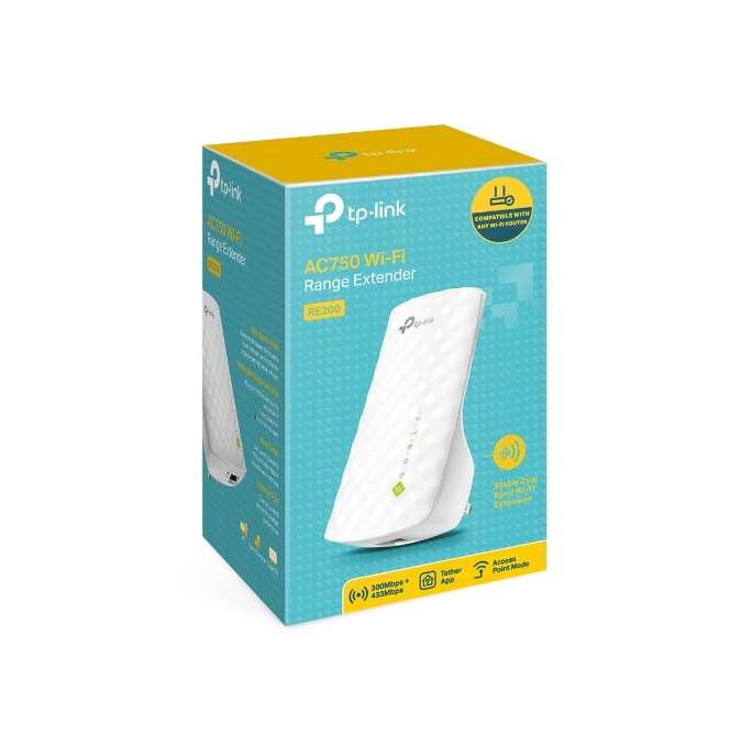 EXPANSOR DE RANGO TP LINK RE200 INALAMBRICO AC AC750 BANDA DUAL