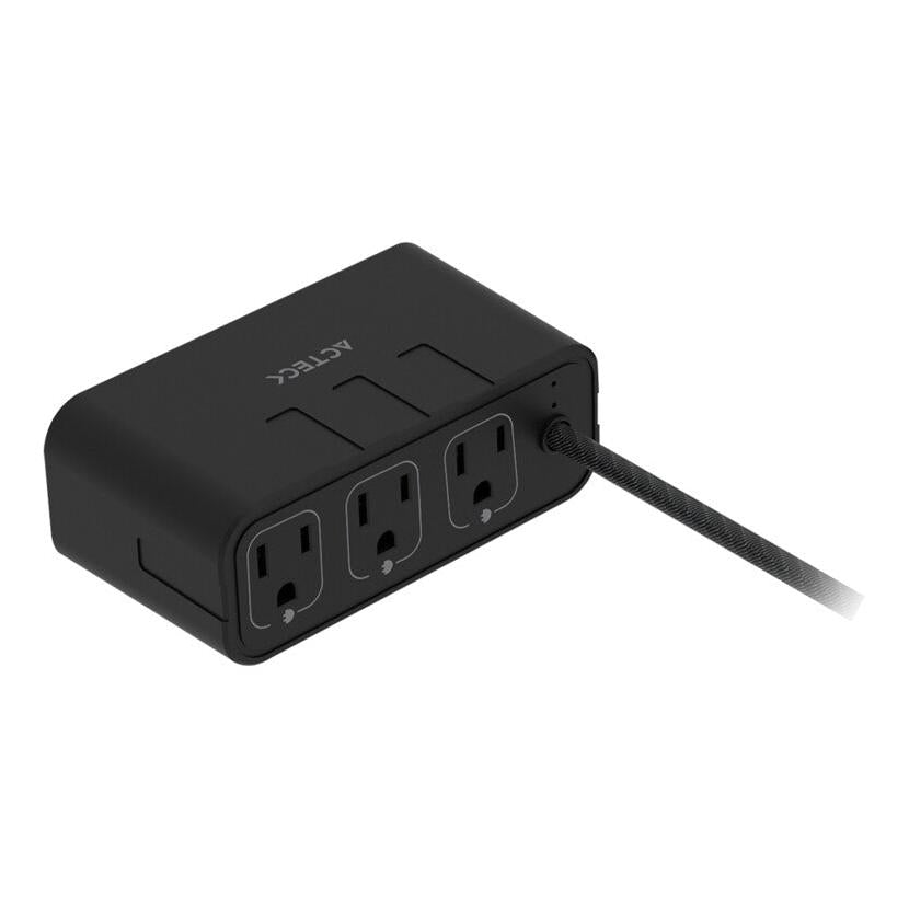 Extensión Energon Mate CE676 3 Contactos + 2x USB-A + 2x USB-C 125V 1.85 Metros Negro- Acteck