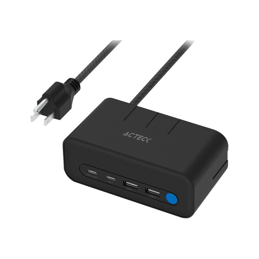 Extensión Energon Mate CE676 3 Contactos + 2x USB-A + 2x USB-C 125V 1.85 Metros Negro- Acteck